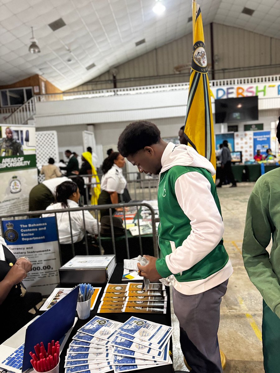 Inspiring the next generation, one conversation at a time.

Customs/Revenue Officers II Phiora Evans and Dwight Grant, together with Trainee Customs/Revenue Officers T’Arnold Johnson, Brinton Bain, and Jeremiah Butler, attended the Queen’s College Career Fair on, 18th March 2026.