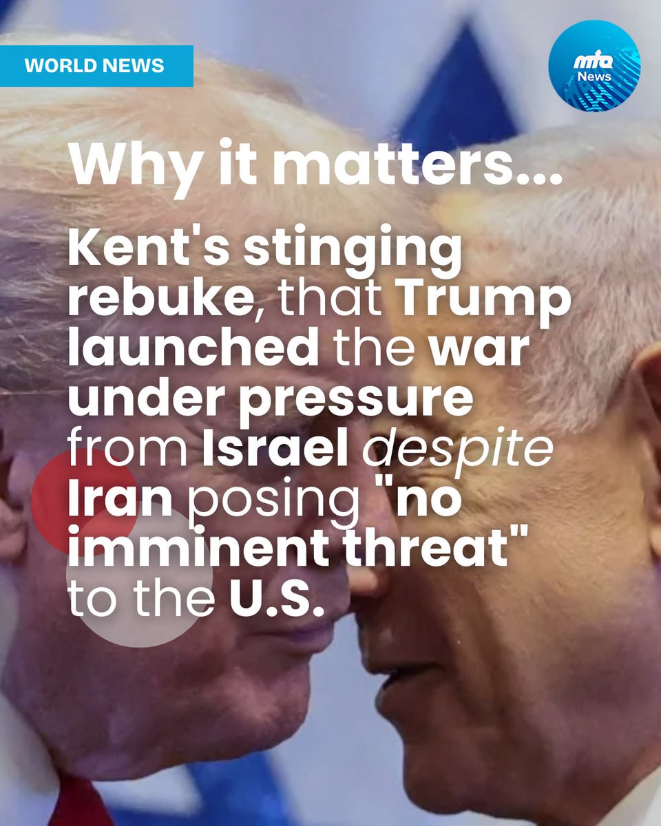 NewsMTA's tweet photo. 🚨Tensions boil over in the Middle East.🚨

🛑 Resignation at the Top: Joe Kent has resigned as Director of National Counterterrorism, citing major disagreements over the U.S. role in the Iran war. He claims Iran wasn’t an “imminent threat.” 🚢 Strait of Hormuz Standoff: Iran’s blockade is holding, and the Trump administration is struggling to build a global coalition to reopen the vital waterway. Major allies are saying "no" to sending warships. ⛽ Economic Fallout: With 20% of the world’s oil trapped, gas prices are surging. Experts are now calling this an “economic world war” as the impact hits everywhere from the U.S. to Asia.
