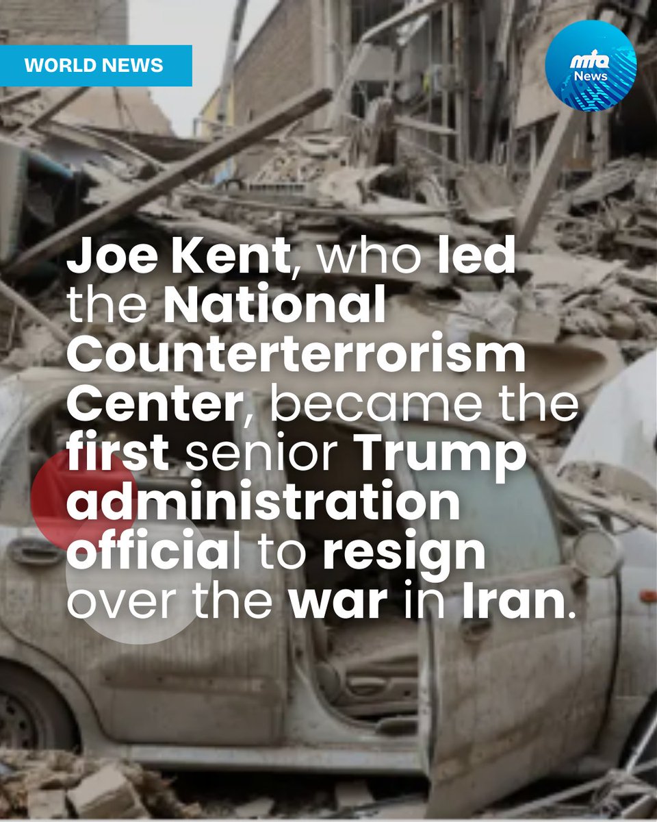 NewsMTA's tweet photo. 🚨Tensions boil over in the Middle East.🚨

🛑 Resignation at the Top: Joe Kent has resigned as Director of National Counterterrorism, citing major disagreements over the U.S. role in the Iran war. He claims Iran wasn’t an “imminent threat.” 🚢 Strait of Hormuz Standoff: Iran’s blockade is holding, and the Trump administration is struggling to build a global coalition to reopen the vital waterway. Major allies are saying "no" to sending warships. ⛽ Economic Fallout: With 20% of the world’s oil trapped, gas prices are surging. Experts are now calling this an “economic world war” as the impact hits everywhere from the U.S. to Asia.
