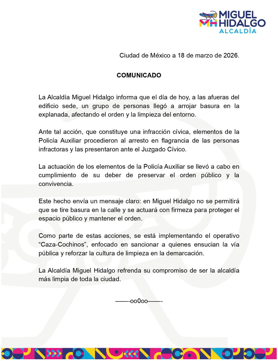 AlcaldiaMHmx's tweet photo. La Alcaldía Miguel Hidalgo informa: https://t.co/PzmAYViA87