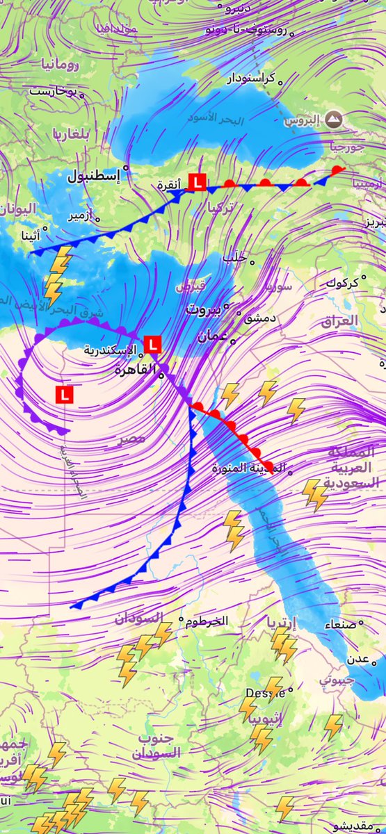 94Yousef35's tweet photo. بداية تأثير المنخفض الجوي المرتقب على مناطق شمال غرب وغرب السعودية ويوم الغد الخميس يشتد تأثير المنخفض الجوي على مناطق واسعة من بلاد الشام والعراق والسعودية مع عواصف رعدية قوية مصحوبة بأمطار رعدية متوسطة وغزيرة وتساقط البرد ورياح هابطة قوية منخفض جوي قوي ملفت ومتجدد الجبهات 😎🔥🔥🔥🔥⛈️⛈️⛈️⚡️⚡️⚡️⚡️⚡️⚡️⚡️⚡️⚡️🙏الخيرات قادمة بحول الله تعالى.