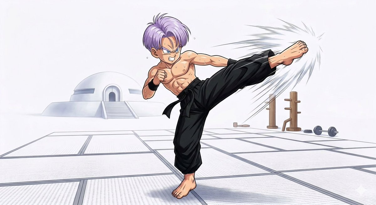 Trunks entrenando 
(Google Gemini)
