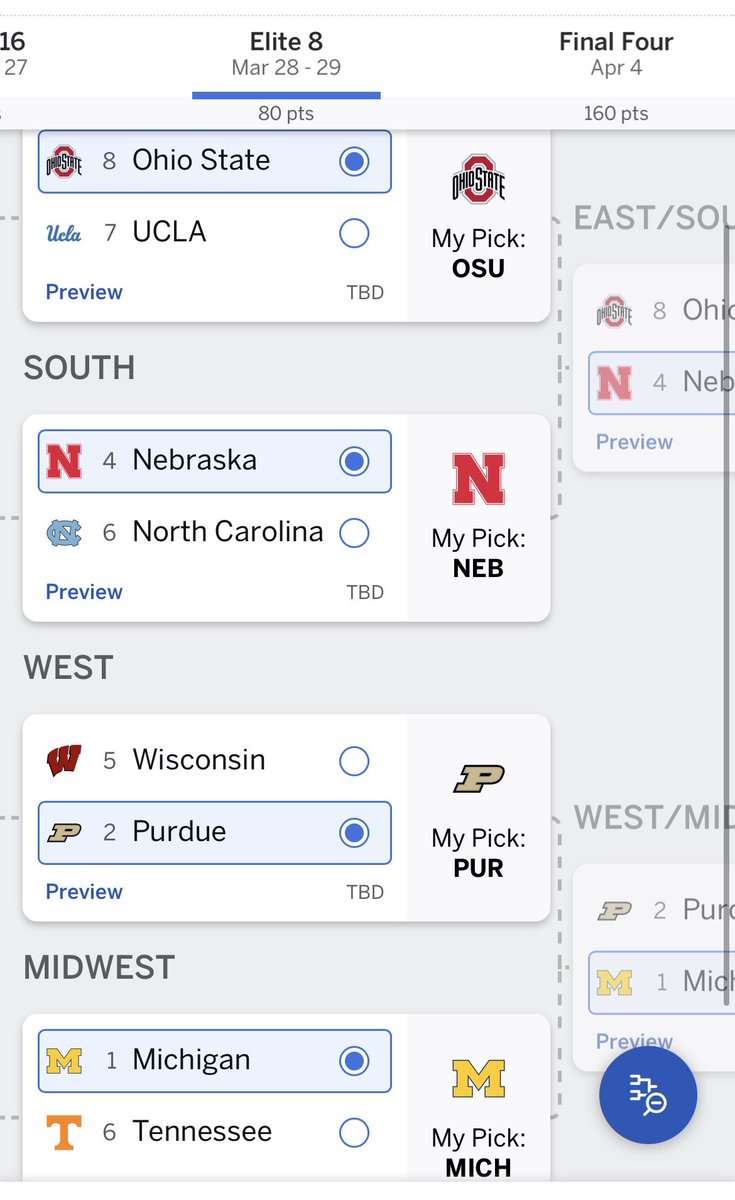 jared_skers's tweet photo. My bracket is based on the 1997 College Football season and who would win head to head https://t.co/BN07P66THO