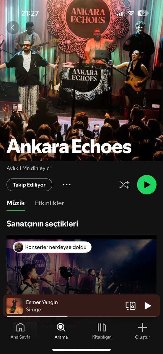 samataamagazin's tweet photo. Ankara echoes müzik grubu sosyal medyada “ŞARKILAR NEREDE?!!” hashtagi ile destek başlattı.
Grubun spotifyda bütün şarkıları sahte telif nedeni ile kaldırıldı!!

#ankaraechoes #spotify https://t.co/9SjJtwVneT