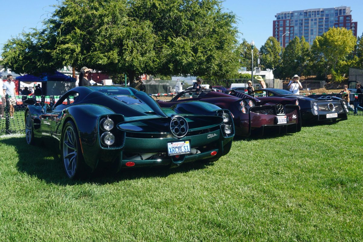 A supercar collector from the Bay Area. Currently, his collection consists mainly of these three Pagani models. The Zonda F Clubsport holds the Nürburgring record, as evidenced by the decals on the body. The Huayra Roadster ‘II Diavolo’ features striking red carbon fiber.  

Car