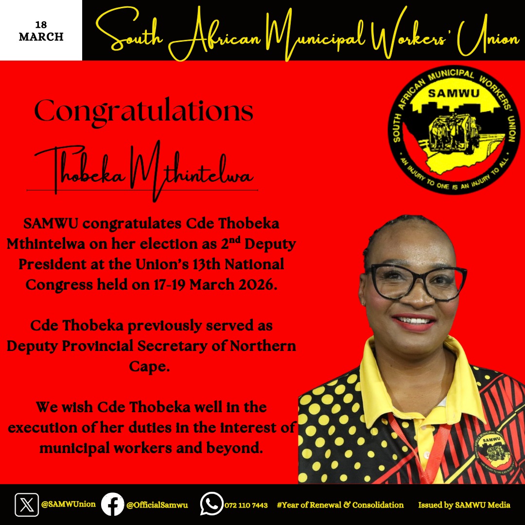 SAMWU | SA Municipal Workers’ Union tweet media