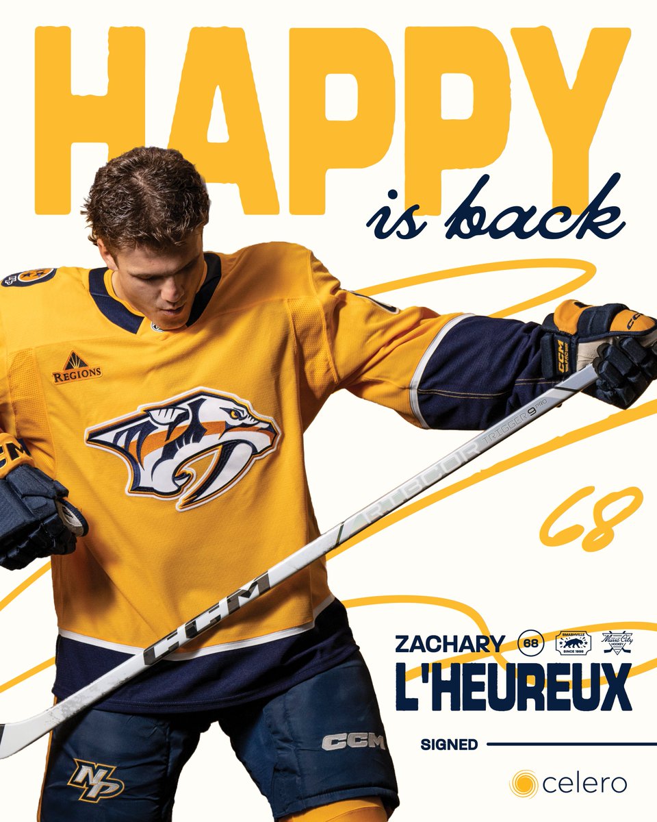 Music to our ears 🎶

We have signed forward Zachary L'Heureux to a two-year contract starting in 2026-27. 

Full details » preds.club/40IUkiK