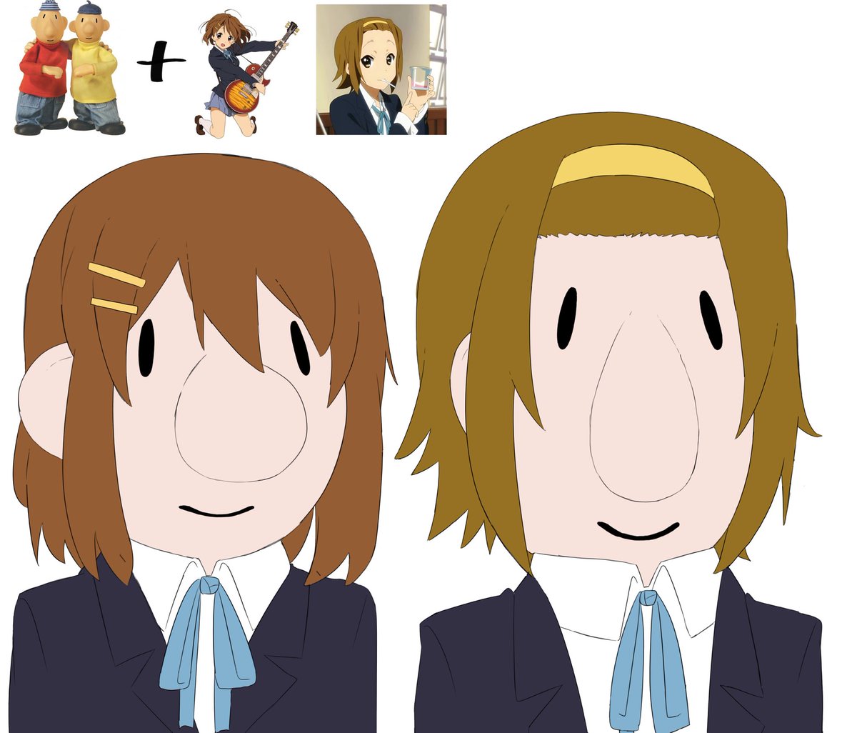 papyopyo313's tweet photo. Pat and mat 🙂‍↔️❌

Yui and Ritsu 😌

#けいおん #kon #wip https://t.co/W6ZffloW9n