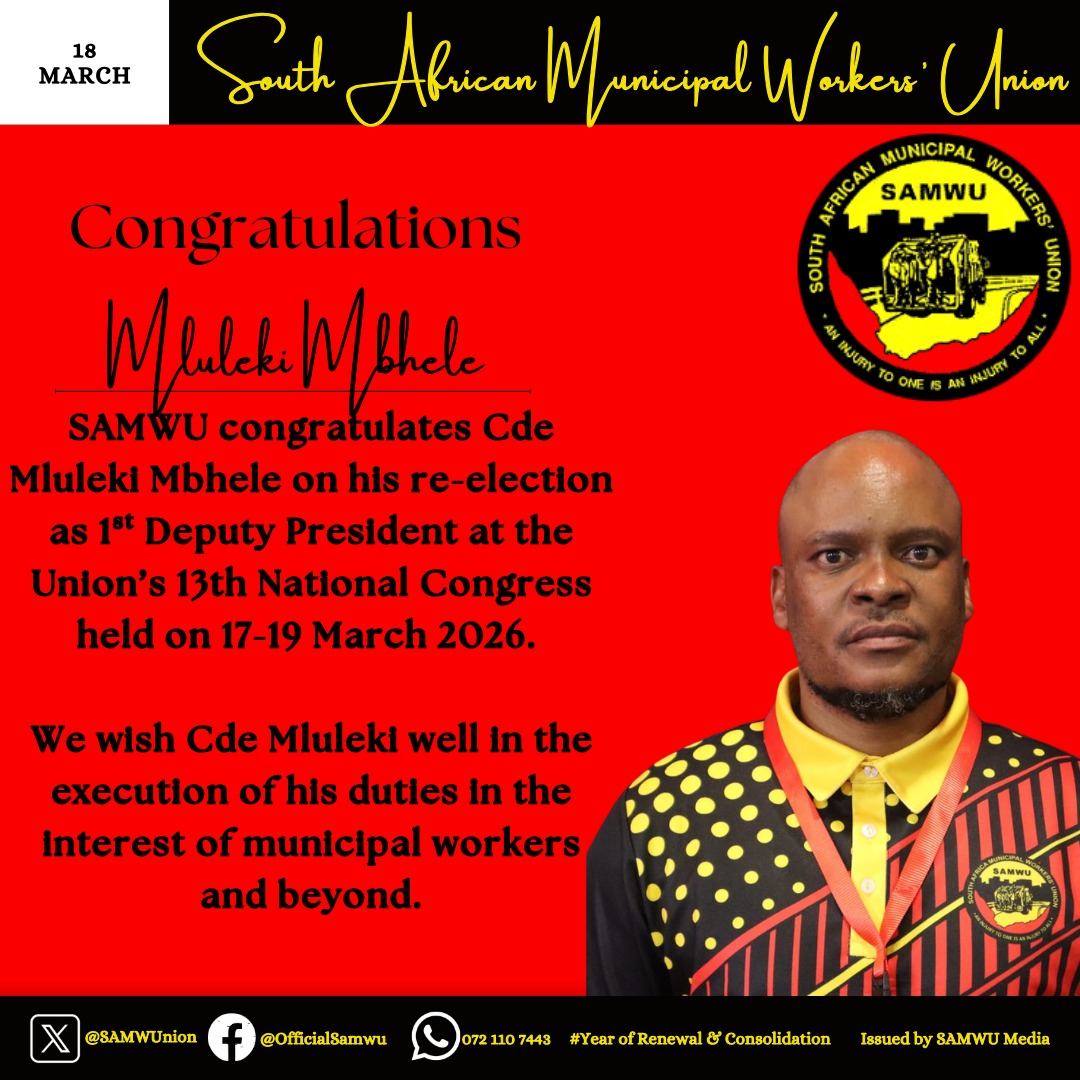SAMWU | SA Municipal Workers’ Union tweet media