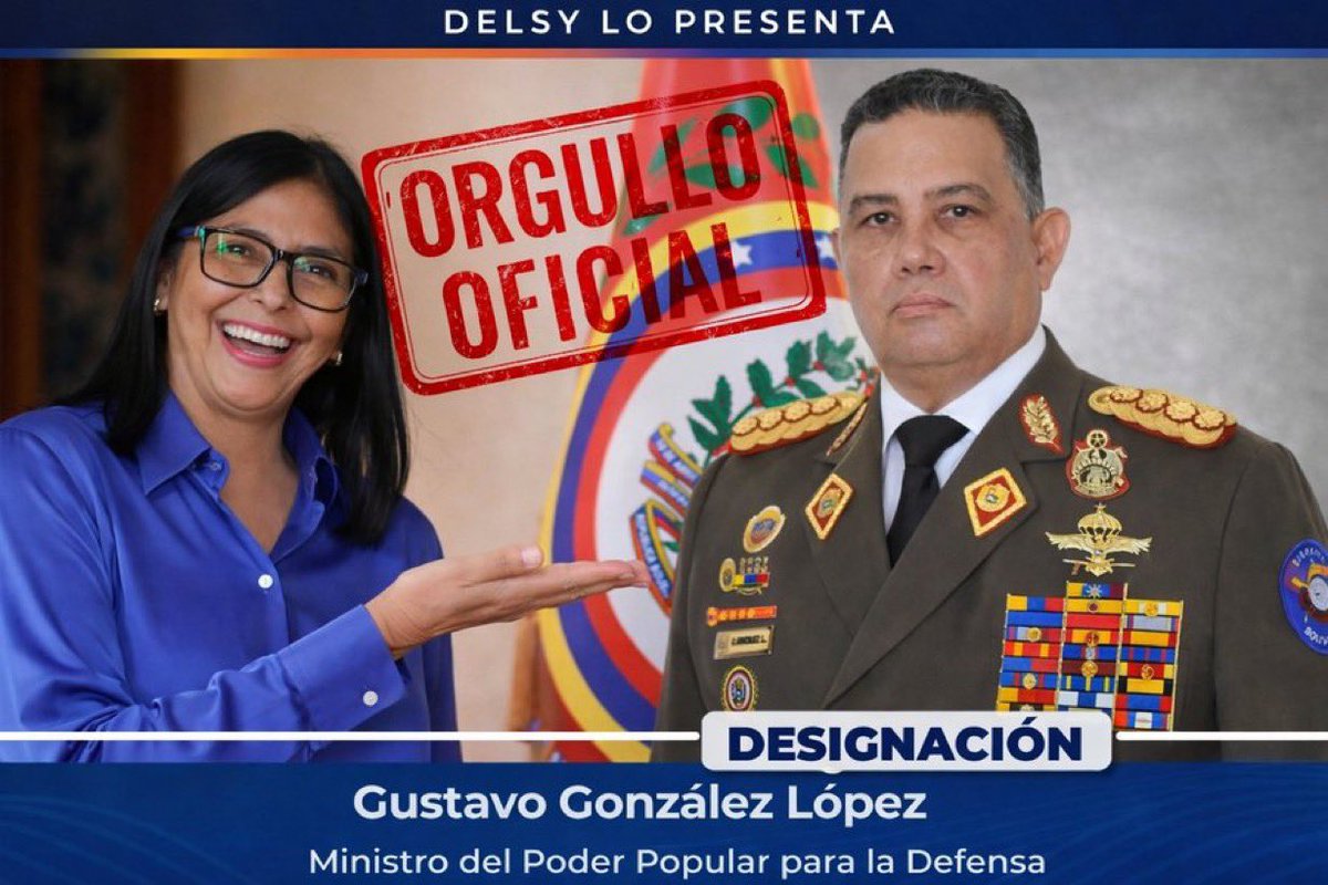 devorahsasha's tweet photo. From:@elhabito 
To: @SecRubio 
@usembassyve 
@SenRickScott 
🚨🩸🚨 The high-ranking figure of the narco-regime, Delcy Rodríguez, announced the designation of Gustavo González López as Minister of Defense.
What she didn’t tell the USA 🇺🇸 is who this man she just placed in that position really is: the former head of SEBIN, accused of serious human rights violations, including arbitrary detentions, inhuman treatment, and torture, as well as the repression of civil society and the democratic opposition. 
Human Rights Watch documented beatings, electric shocks, asphyxiation, and threats of rape against detainees under his apparatus. In addition, he remains sanctioned by the United States since 2015; he was also sanctioned by Canada, and the European Union included him for his responsibility in serious abuses and political repression.
For the United States 🇺🇸, in case another translation of the narco-regime was needed: this is what “normalization” looks like ?
When the control of the country is in the hands of terrorists, narcos, and state criminals this is what happens. 
Delcy Rodriguez is protecting herself, she is not protecting the country.