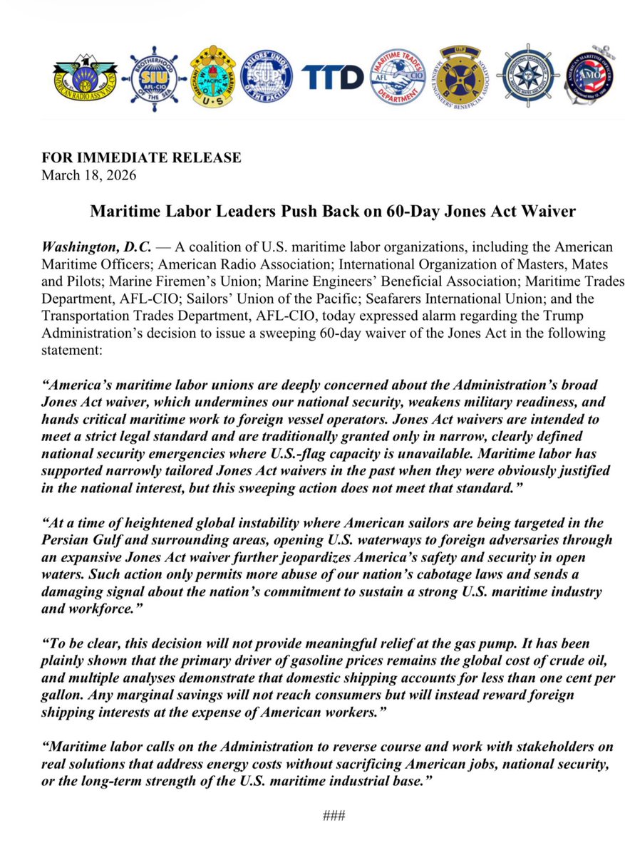 Sal Mercogliano (WGOW Shipping) 🚢⚓🐪🚒🏴‍☠️ tweet media