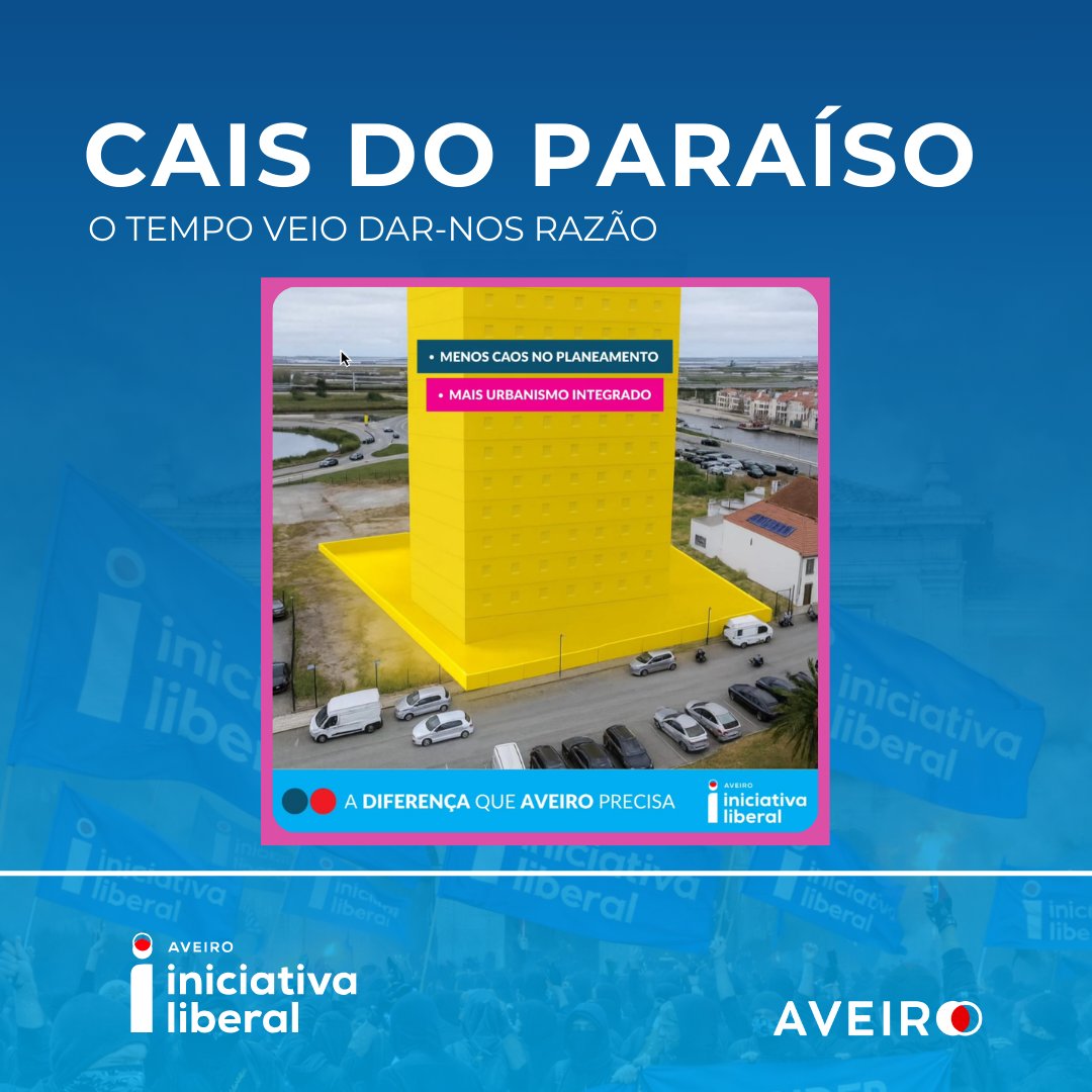 AveiroLiberal's tweet photo. Avisámos em dezembro. 

O tribunal confirmou agora. 

O Plano de Pormenor do Cais do Paraíso foi suspenso por indícios de ilegalidades, exatamente aquilo que denunciámos na Assembleia Municipal. https://t.co/9EV1Z7Teye