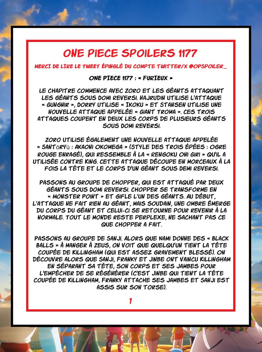 One Piece Spoils tweet media