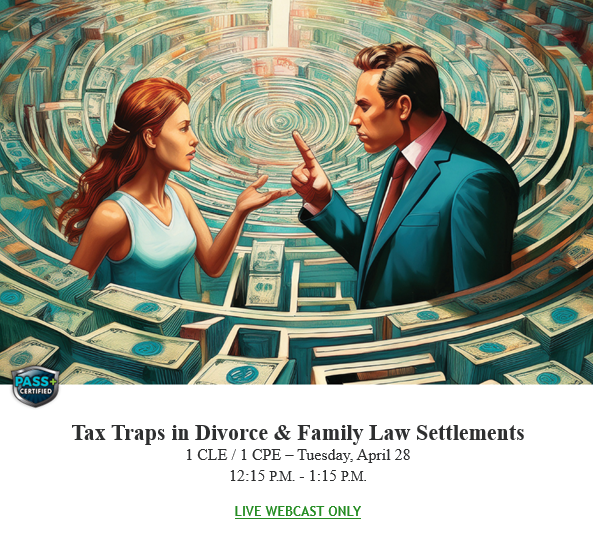 ICLEF's tweet photo. Family law practitioners (and general litigators) often encounter tax consequences that materially affect outcomes. Join Patrick H. Wanzer, CPA, CTRC, Breakthrough Tax Resolution for this one-hour presentation that will address these tax matters! Go to: https://t.co/Kr1xkmGDay https://t.co/bp0VUerjYl