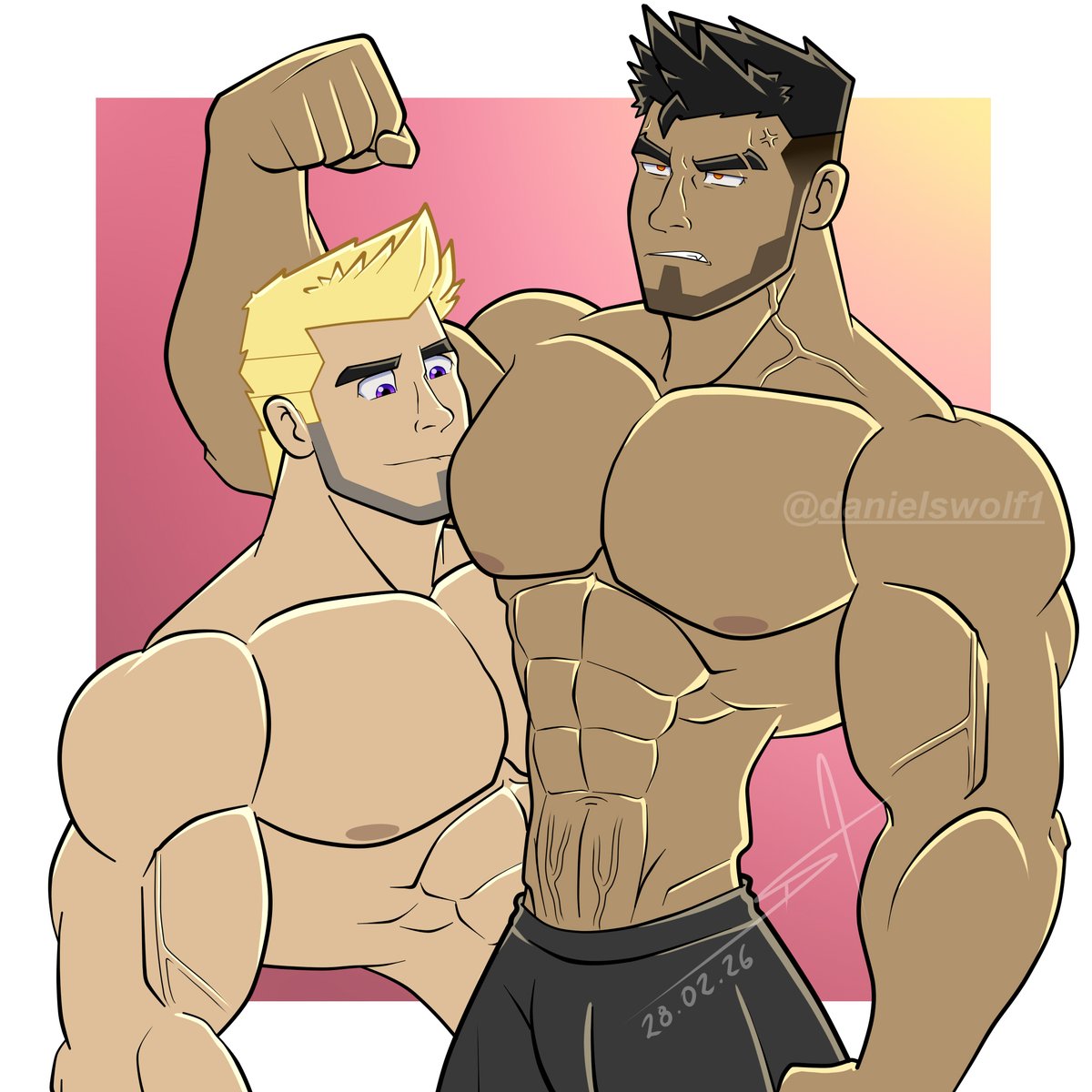 DanielsWolf1's tweet photo. Bro (Fritz) said ‘nice gains’ but switched to inspection mode real quick

Fritz and Galen (the guy flexing) are my OCs

#gymhumor #gymmemes #fitnessfunny #gymbros #workoutlife #muscleart #fitart #artmeme #digitalart #baraart #baraartist #baraartwork https://t.co/BTTzuhGsW8