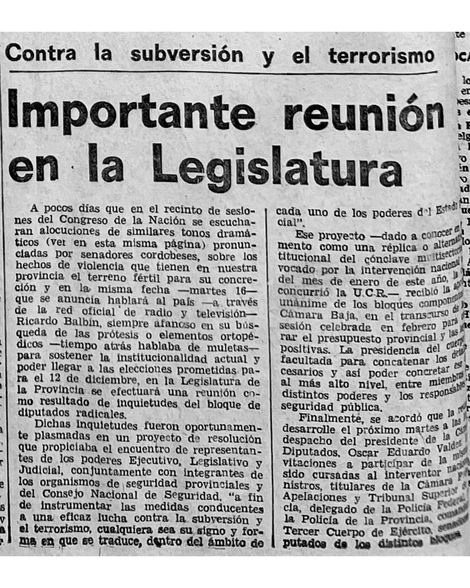 soy_el_76's tweet photo. 📰 Los Principios
📍 Domingo 14 de marzo de 1976

💬 "Contra la subversión y el terrorismo: Importante reunión en la Legislatura"

#argentina #losprincipios #legislatura https://t.co/QCwQ05TtOp