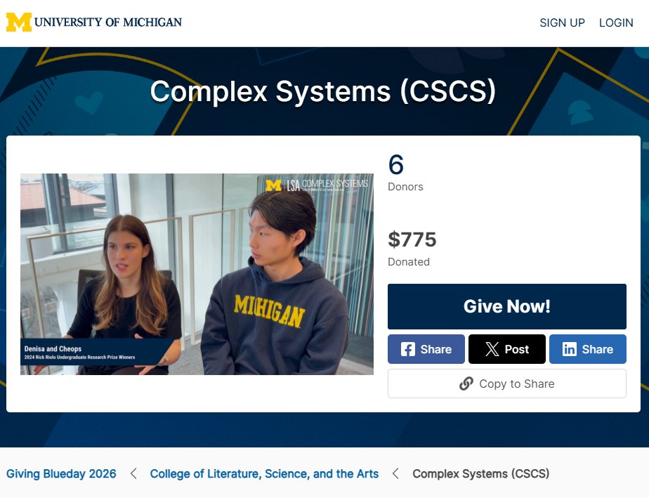 University of Michigan Complex Systems tweet media