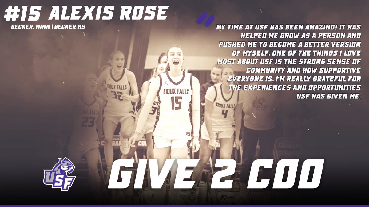 USFCougarsWBB's tweet photo. 📣 @AlexisARose 
#GIVE2COO

➡️ https://t.co/pRrNRYgF3I https://t.co/BznAcRFjd3