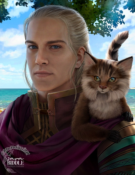 Commissioned artwork painted for <a href="/jmaeq09/">Jessica</a>, of their characters Zakrion and Buttercup~

Btw comms are open, DM for price sheet ✨