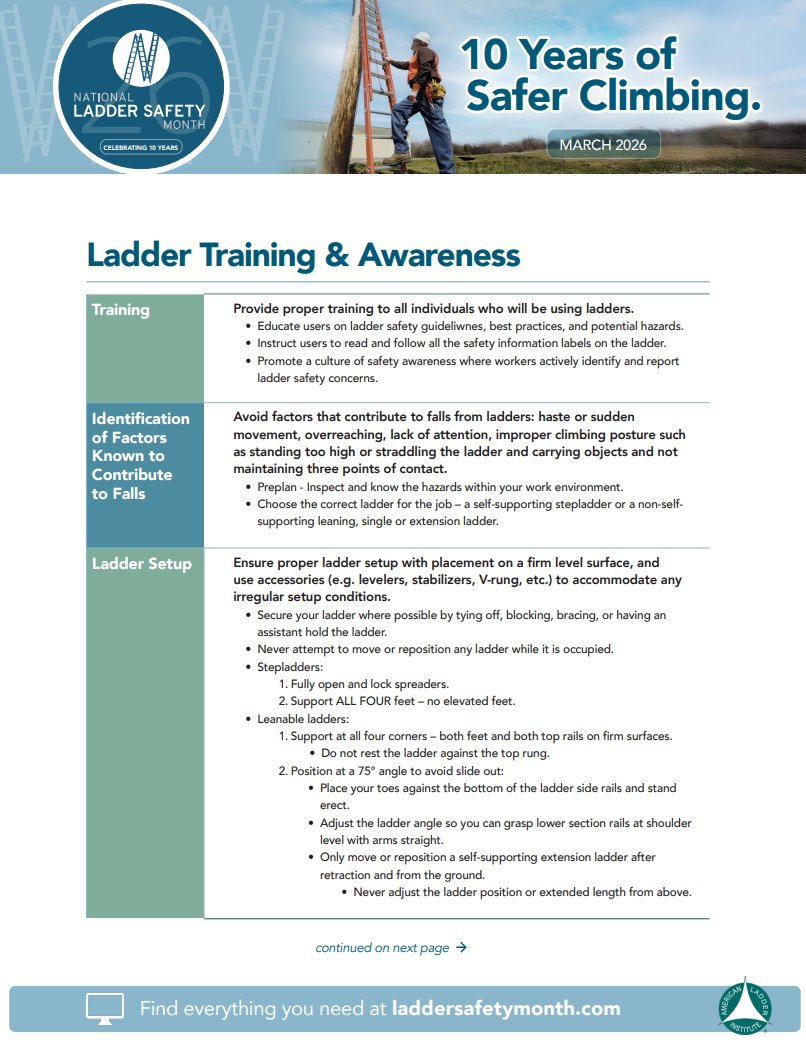 Ladder Safety Month tweet media