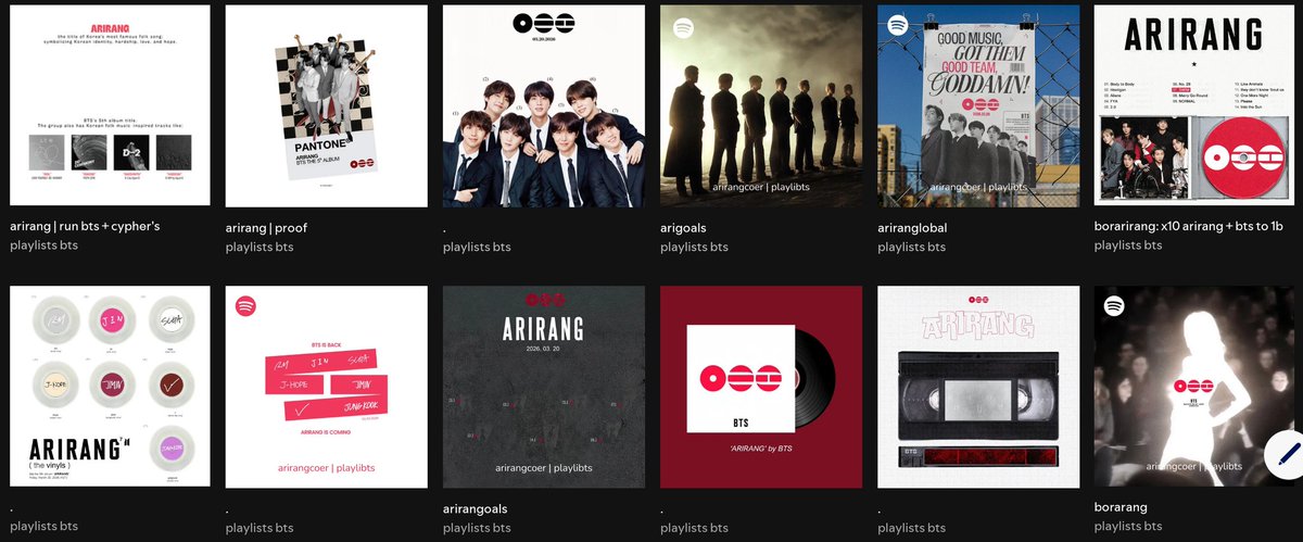 playlibts's tweet photo. las playlists que se vienen para #ARIRANG &amp; #SWIM, hay como 80 o más playlists focus, estas playlists las podrán encontrar en este perfil (aún siguen en actualización)

🖇️: https://t.co/GLt8RgVFAO https://t.co/IFbCG8AiQO