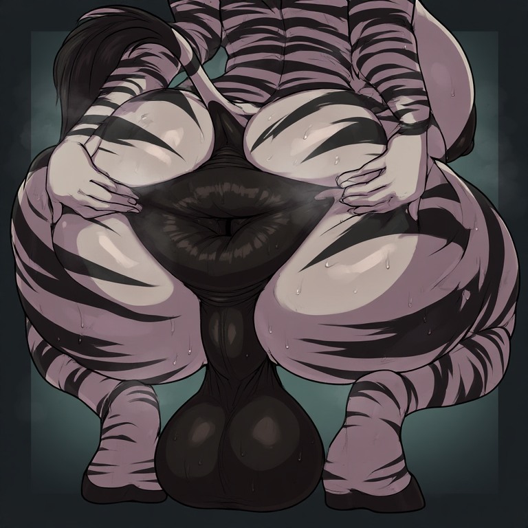 FreakyDeakyGoo's tweet photo. @nokkttivr Don't mind me! Just gonna 𝙨𝙥𝙧𝙚𝙚𝙚𝙖𝙙 those cheeks wide open to get a better look at that GIANT musky sweaty zebra donut. 💚 https://t.co/V8Vx95rW6H