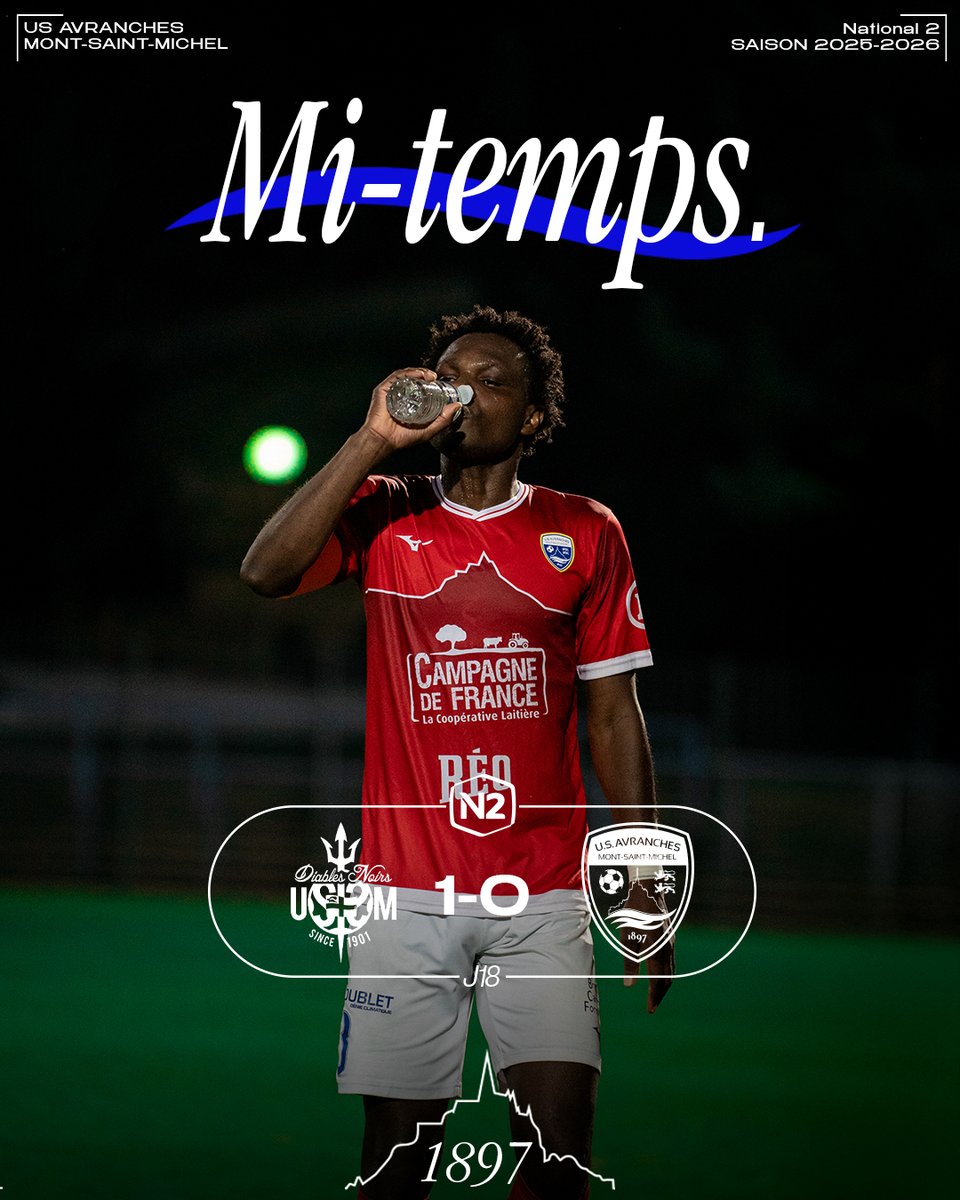 45' C'est la mi-temps à Marville, les hommes de Cédric Hengbart sont menés d'un but.

#USSMUSAMSM

USSM 1️⃣-0️⃣USAMSM