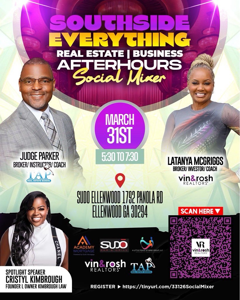LATANYASELLS's tweet photo. Pull up to our Southside Everything Real Estate &amp; Business After Hours Social Mixer

Calling all agents and entrepreneurs come network, vibe, and grow with us. Enjoy free food, great conversations, and powerful connections you don’t want to miss.
#vinroshrealtors #socialmixer https://t.co/fTIqUr1AAf