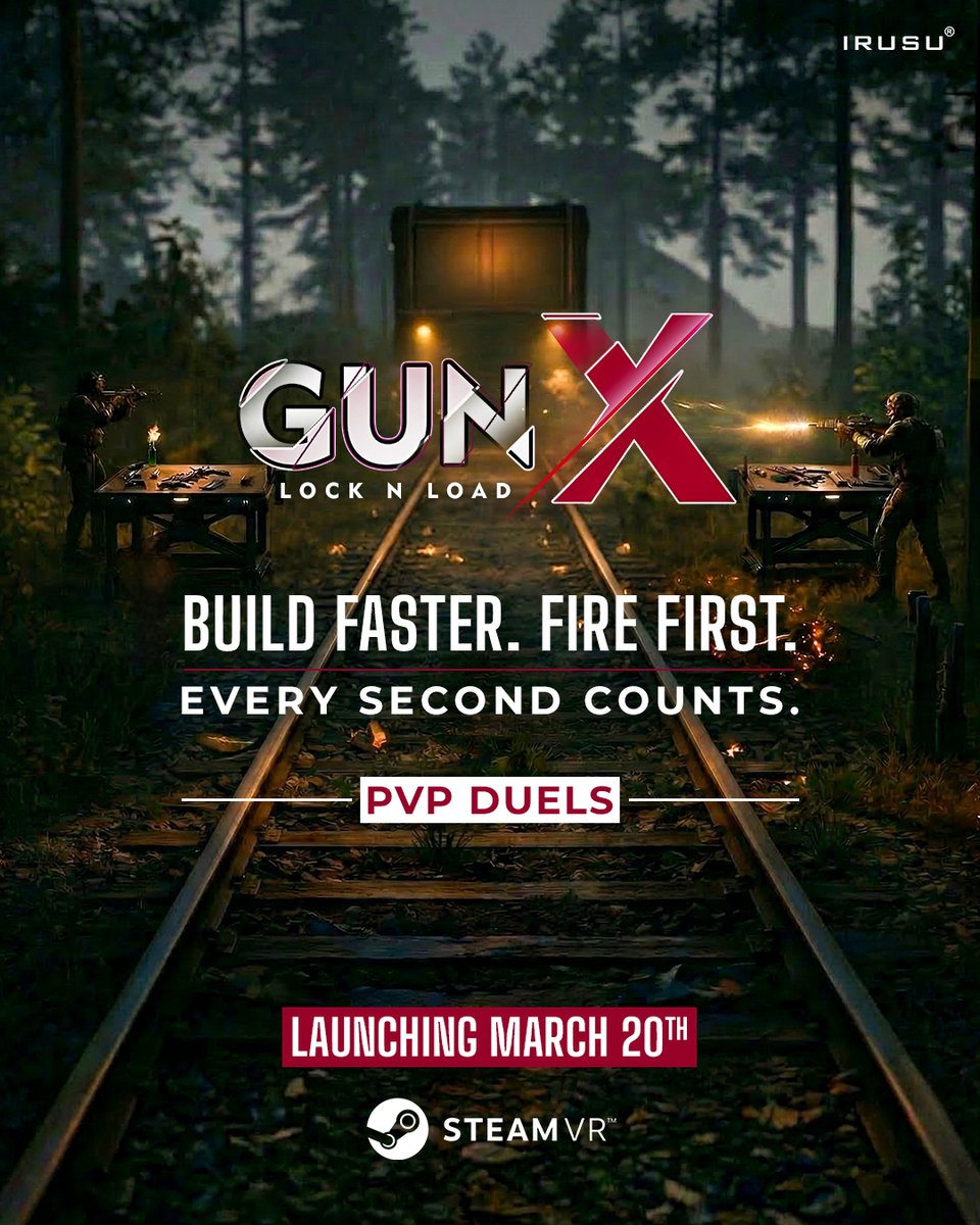 irusuvr's tweet image. PvP where skill starts before the first shot.

Assemble your weapon faster than your opponent — or lose.

Gun X
🗓 March 20 • Steam VR
🔗 store.steampowered.com/app/3424760/Gu…

#GunX #SteamVR #VRGaming #VRShooter