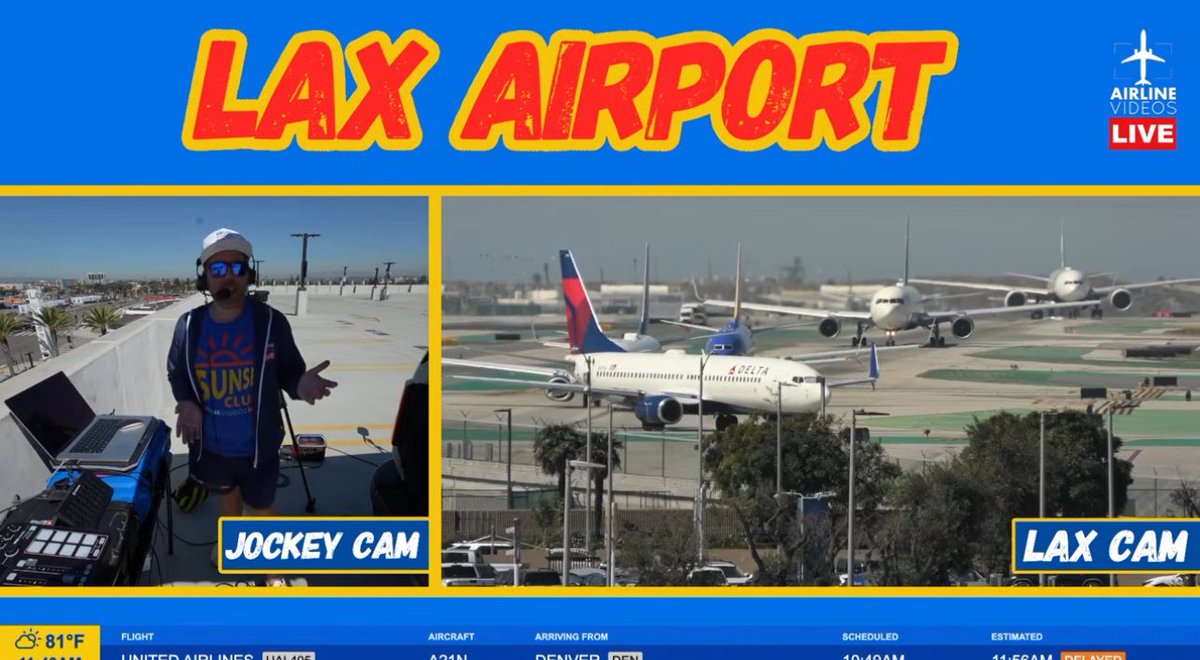 airlinevideos's tweet image. Join Plane Jockey Kevin for a day full of exciting plane spotting action LIVE from LAX in sunny 😎 Los Angeles🌴! Click the link to watch! #aviation #airtravel ✈️✈️

🔴LIVE LOS ANGELES (LAX) AIRPORT ACTION! (March 18th, 2026) youtube.com/live/2WmkepkM0… via @YouTube