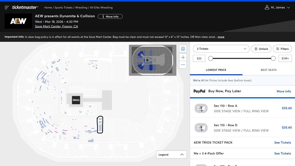 AEW Ticket Map Updates tweet media