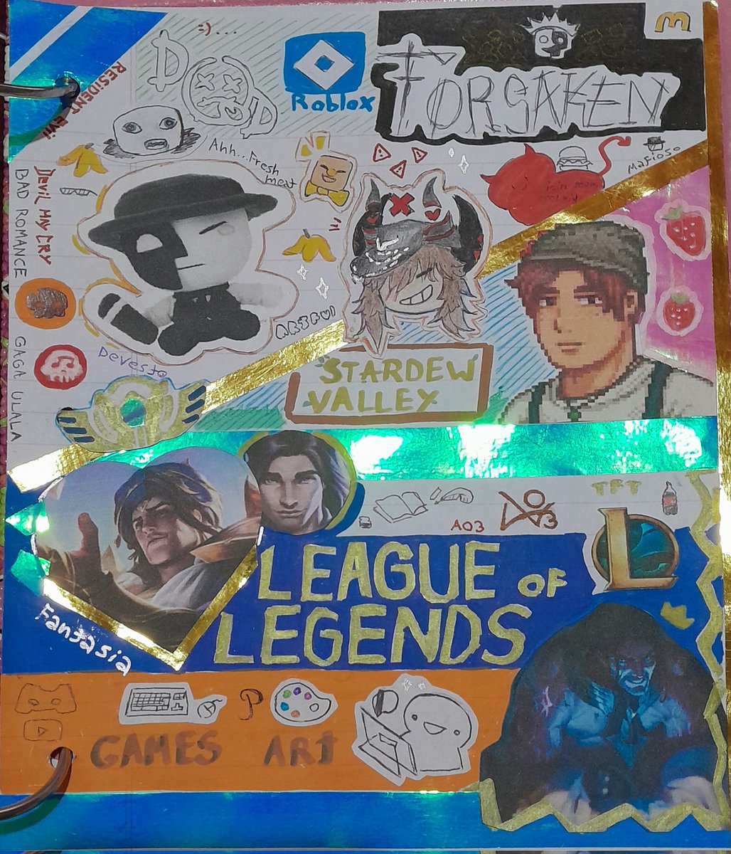 En el colegio nos mandaron a hacer un poster de lo que nos gustaba, muy divertida la actividad 🤓