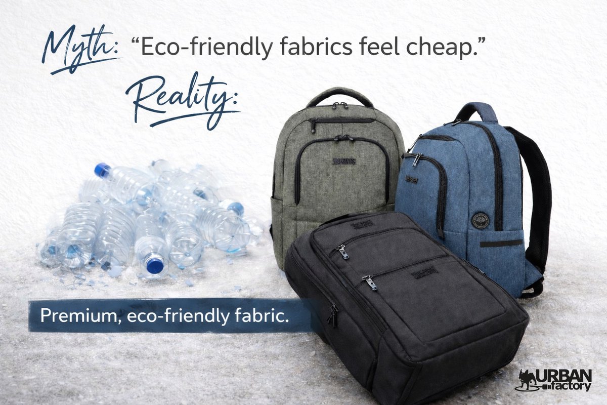 UrbanFactoryWW's tweet photo. Myth: "Eco-friendly fabrics feel cheap."
Reality: This is what 12 recycled bottles look like when they meet French design. 🇫🇷🌿

Premium, water-resistant, and built to last. No compromises. Request a sample to feel it yourself. 🎒
#EcoFriendly #Style #UrbanFactory https://t.co/rAlleQEeDp