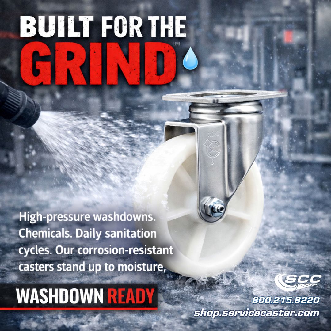 SERVICECASTER's tweet photo. Are your casters washdown ready?
#BuiltForTheGrind #FoodProcessing #Washdown #CorrosionResistant #ServiceCaster https://t.co/mw6mddW98m