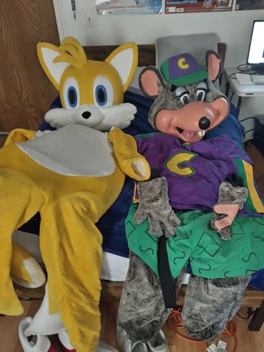 surferbrg's tweet image. Cleaning suits to pass the time in the heat. Just gave Tails and Chuck E a clean.
Might as well until next con, event, or furmeet/gathering.

#mascotcostume #suiter
#suiting
#cleaning 
#chucke
#tailsthefox