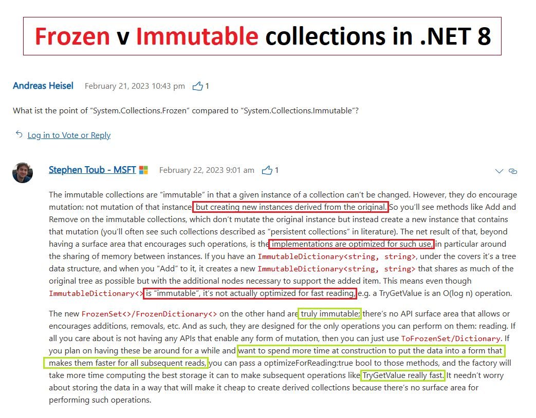 Dave_DotNet's tweet image. Frozen v Immutable collections in #dotnet  ℹ️
Who has used them yet?