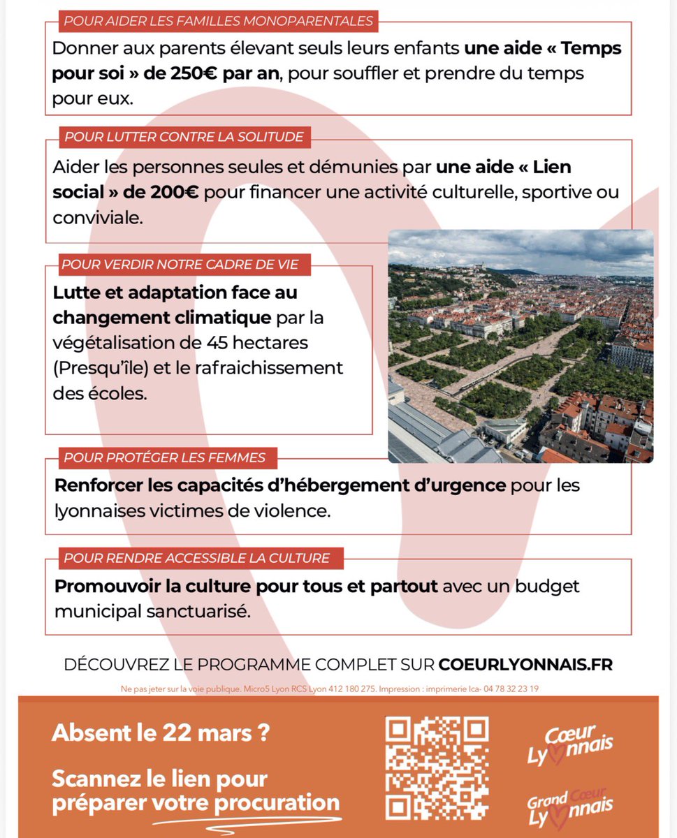Je vous parle de #Lyon et je veux rappeler aux Lyonnaises et aux Lyonnais nos principales mesures pour faciliter la vie aux habitants de notre ville que nous aimons tant !