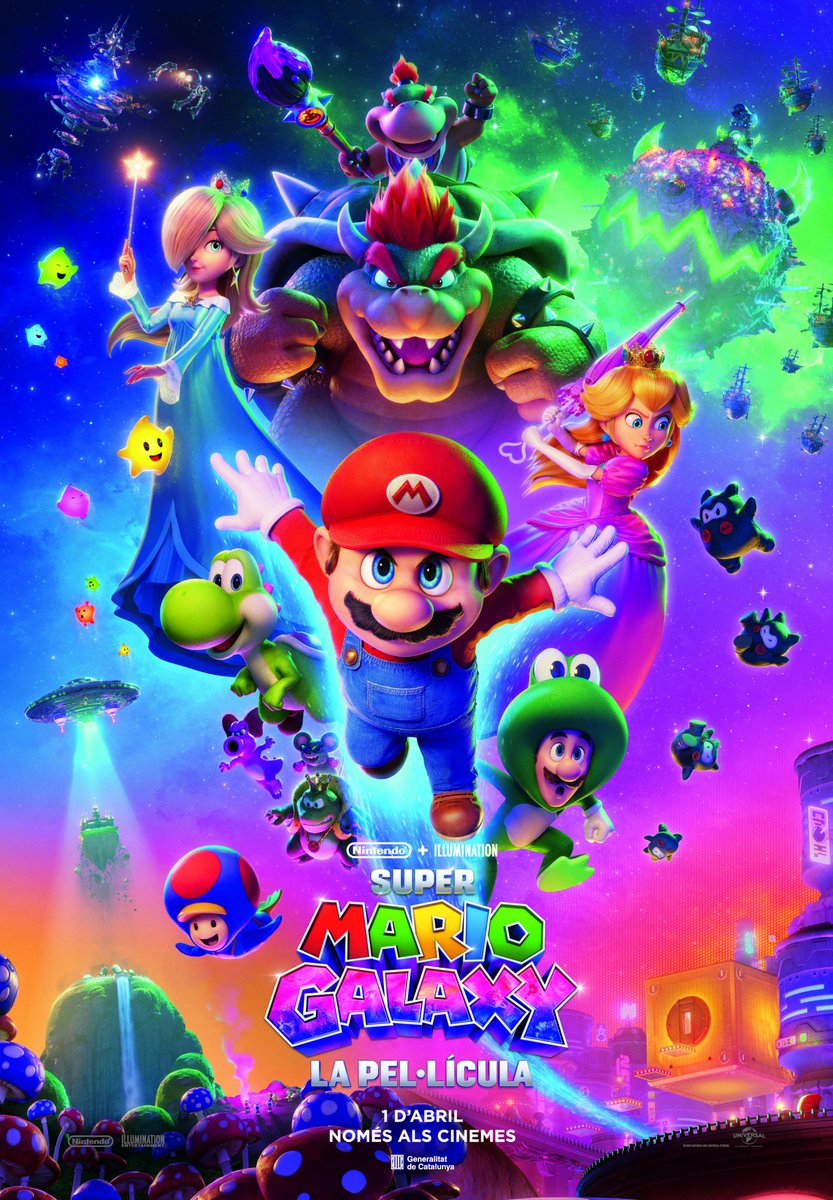 El cartell oficial de "Super Mario Galaxy: La pel·lícula" en CATALÀ ja és aquí! 

El lampista més famós de <a href="/NintendoES/">Nintendo España</a> torna un cop més per salvar el Regne dels Xampinyons i tota la galàxia! I ho fa, no cal dir-ho, amb <a href="/DoblatgeCatala/">Doblatge en català</a>!

📅 L'1 d'abril tenim una cita al cinema!