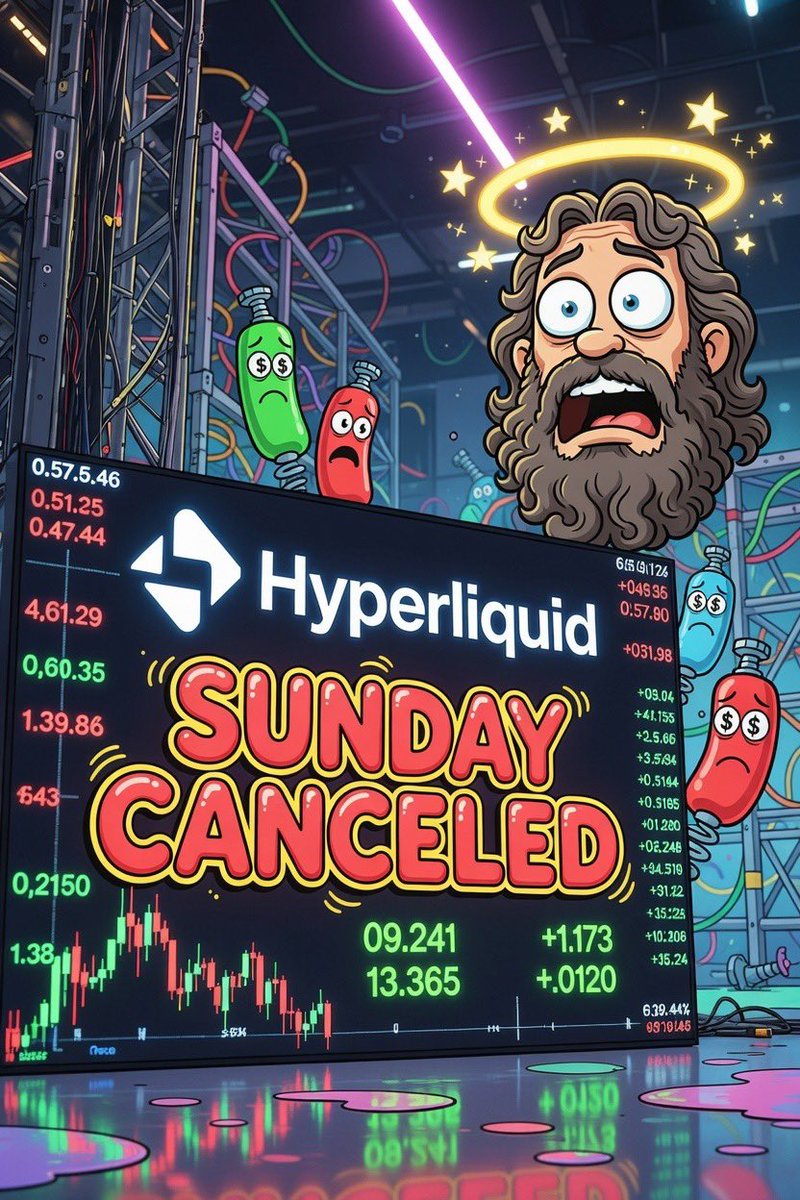 Stokx0's tweet photo. @coinbureau #Hyperliquid just did what God never dared to do : 
cancel Sunday ⛔️
Respect 🙏 https://t.co/cZTxWSXmci