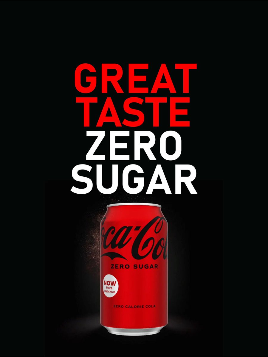 creforge's tweet photo. Bold taste.
No compromise.
No guilt.

With Coca-Cola Zero, you don’t have to choose between flavour and discipline - you get both in every sip.

Because real satisfaction isn’t about cutting back…
It’s about levelling up.

Great taste. Zero sugar. Maximum attitude.
#CokeZero https://t.co/Ww8WdqfST5