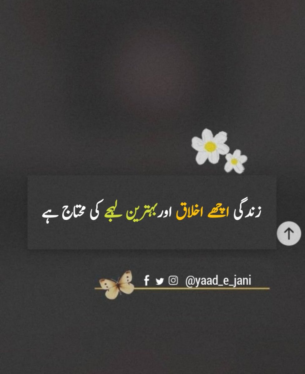Yaad_e_Jani's tweet photo. زندگی اچھے اخلاق اوربہترین لہجے کی محتاج ہے
#UrduPoetry #UrduShayari #SadPoetry https://t.co/0FJCt2impw