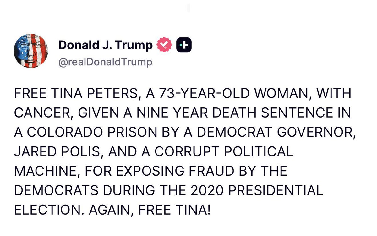 🚨 FREE TINA PETERS!