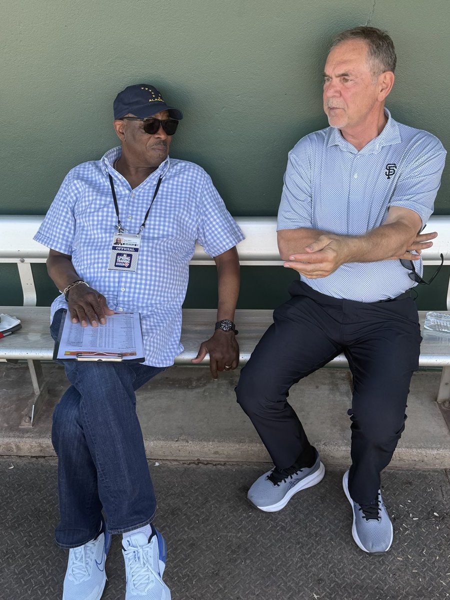 When you have a combined 4,435 regular-season wins as future Hall of Fame managers and now work as advisers in Buster Posey’s front office.

Dusty Baker and Bruce Bochy together in spring training, Giants royalty.