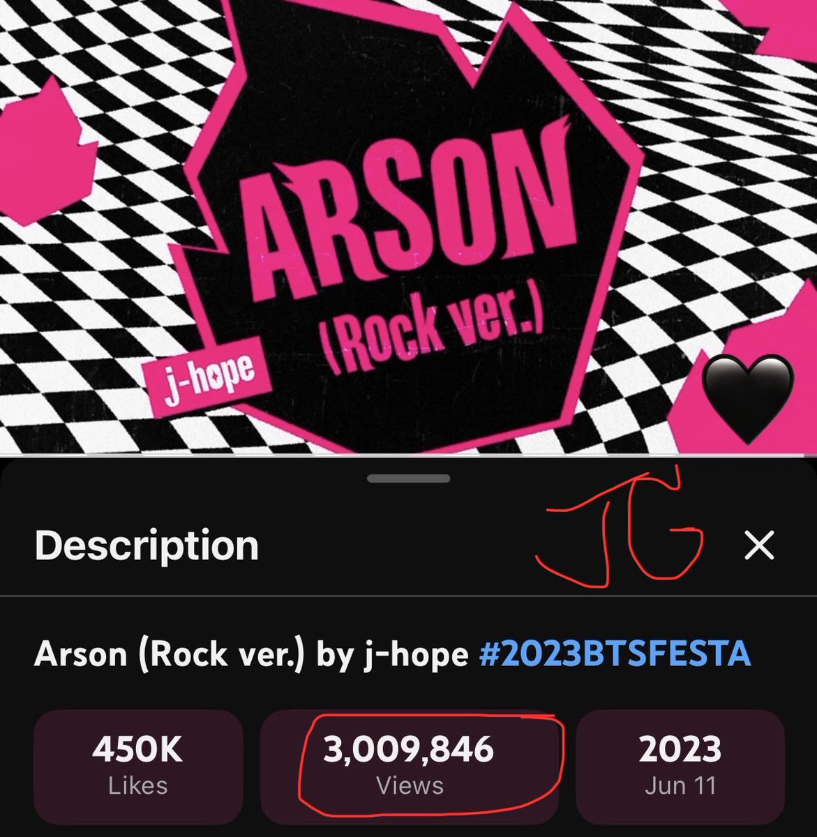Jeneen7651's tweet image. CONGRATULATIONS J-HOPE🩷🤍🖤
Arson (Rock ver.) surpassed 3M views
#jhope_Arson #JackInTheBox #jhope