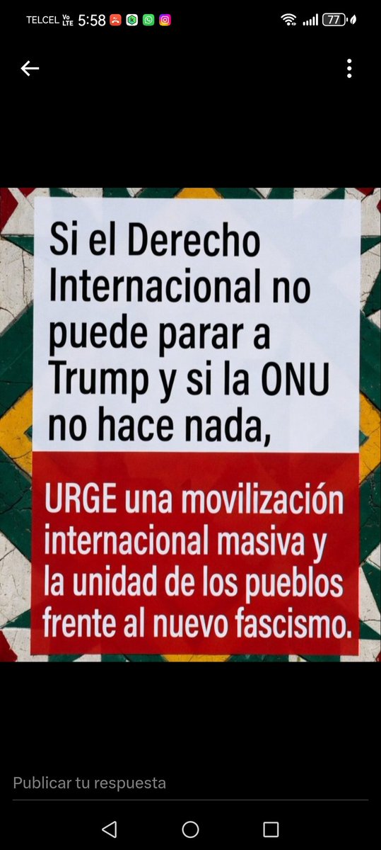 <a href="/Vicente73977721/">Vicente Leal 🇨🇺🇨🇺🇨🇺🇨🇺🇨🇺🇨🇺</a> <a href="/HctorHoracioH1/">Héctor Horacio H</a> La <a href="/ONU_es/">Naciones Unidas</a> florero del mundo 🌎

Cómplice de crímenes de la humanidad

#CubaEstáFirme
#AbajoElBloqueo
#DeZurdaTeam
<a href="/DeZurdaTeam/">DeZurdaTeam</a>
#Mexico 🇲🇽