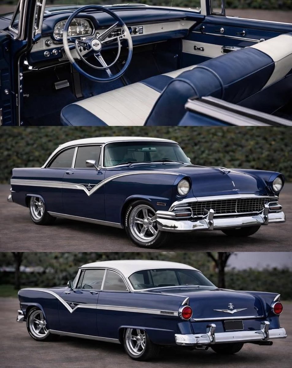 Retromania4ever's tweet photo. ๐บ๐ธ๐ฆ
1956 Ford #Fairlane Crown Victoria, recognized by its distinctive "crown of chrome" trim and iconic two-tone exterior styling. https://t.co/N2Kqjzacsx