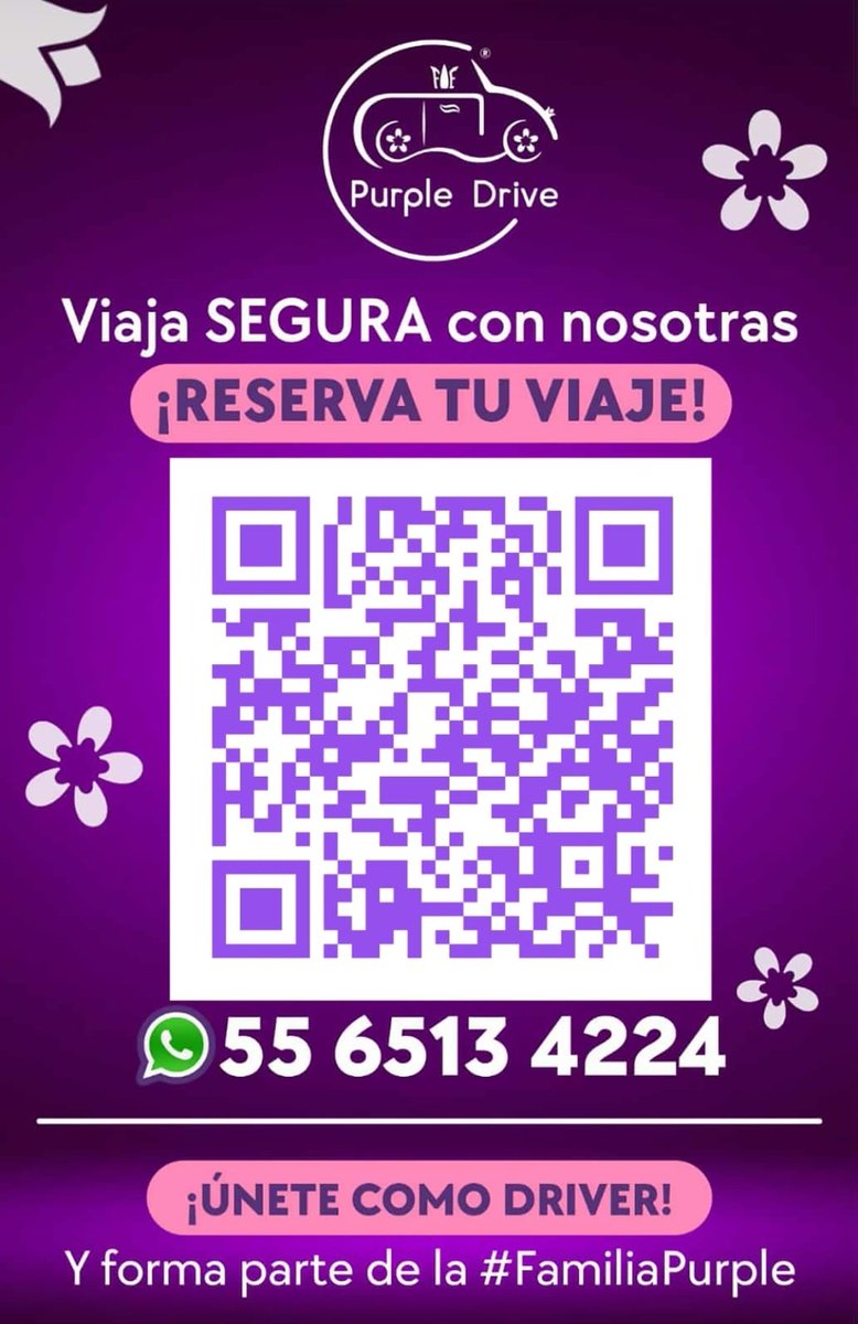 bella5608's tweet photo. @VILLALVAZO13 queremos que conozcan a Purple Drive una empresa de transporte seguro de mujeres para mujeres https://t.co/bfJ2YYkqU5