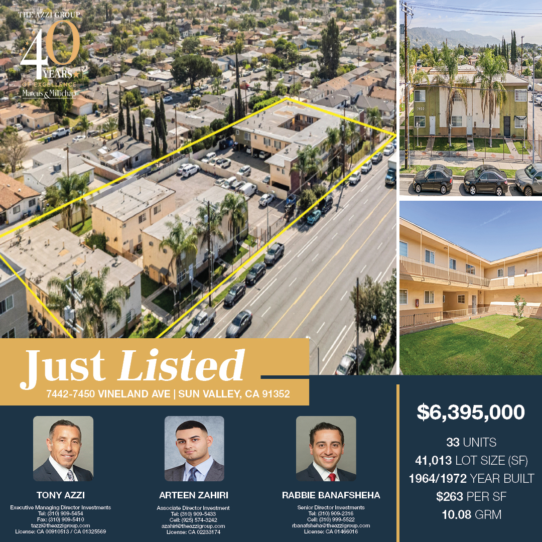 TheAzziGroup's tweet photo. ✨ Just Listed ✨

🏢 7442–7450 Vineland Ave | Sun Valley
🏠 33 Units (2-property portfolio)
💰 $6.395M | 📊 5.20% Cap | 10.08 GRM
🔥 Immediate scale | Strong upside | Large unit mix
📩 DM for OM

#CRE #Multifamily #JustListed #LARealEstate https://t.co/eEXlDqE1uC