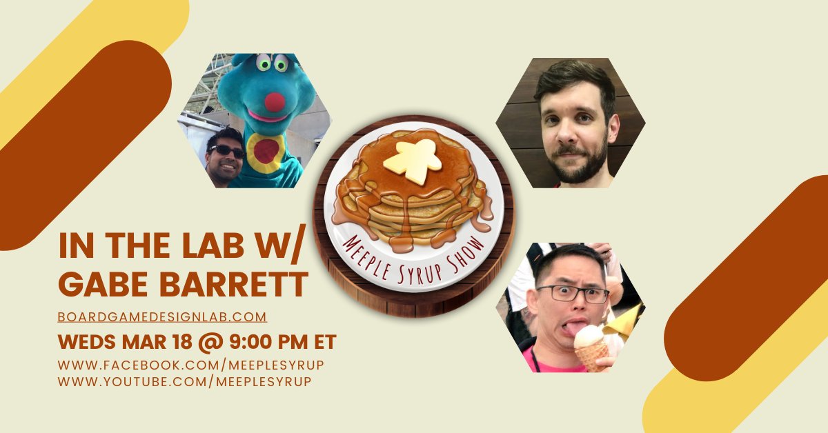 MeepleSyrup's tweet photo. 🎲✂️

Tonight at 9PM EST (UTC-5), @SenFoongLim and
Hafiz talk to @gabebarrett (https://t.co/CfIyFt1HxX) about running BGDL, finding the fun in games, and working with publishers / other designers.

Come join in the chat https://t.co/1EJ5j9p4PB or https://t.co/7X0ckPMG3C! https://t.co/5bb85nKBrw