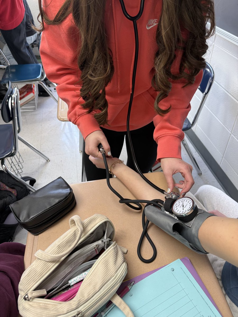 Health Occupations started learning to take a manual blood pressure today!